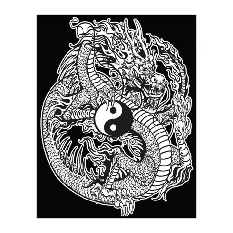 A-GAMES Colorvelvet Kép 47x35 és filctoll - Ying Yang