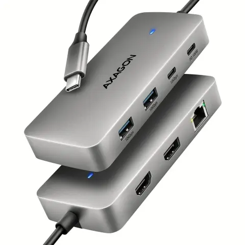 AXAGON HMC-CUB83X2 USB-C 10Gbps DUAL 4K DISPLAY 7in1 hub