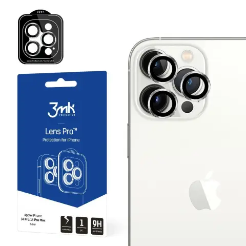 3MK Lens Pro Kamera lencsevédő iPhone 14 Pro/14 Pro Max ezüst
