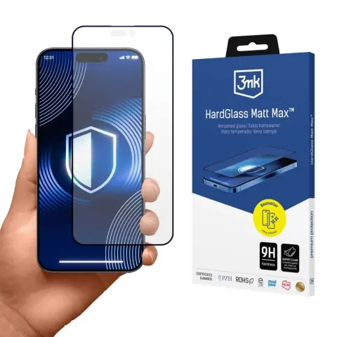 3MK HardGlass Matt Max kijelzővédő iPhone 17 Pro / iPhone 18 Pro