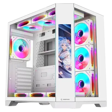 RAMPAGE Nova Digital white + 7 pcs RGB fans
