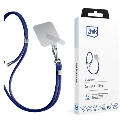 3MK EasyClip 2in1 Nyakpánt tok betéttel sötétkék-ezüst