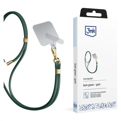 3MK EasyClip 2in1 Nyakpánt tok betéttel zöld-arany
