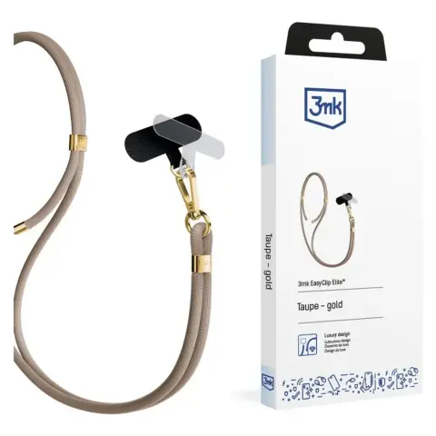 3MK EasyClip Elite Nyakpánt tok betéttel Taupe-arany