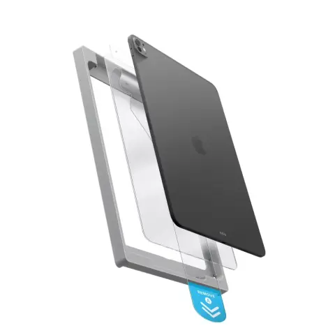 UNIQ Optix Exofit tempered glass kijelzővédő fólia felhelyező kerettel Apple iPad 11 2025 / iPad 10.9 2022