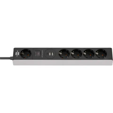 BRENNENSTUHL 5-way power strip grey/black 1.5 m 2x USB-A 1x USB-C 1159780615