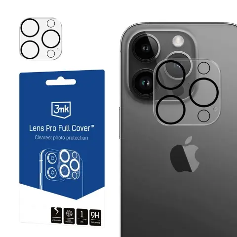 3MK Lens Pro Full Cover kamera védőüveg Apple iPhone 12 Pro-hoz