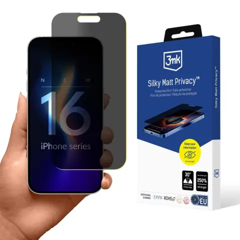 3MK Silky Matt Privacy védőfólia Apple iPhone 16 Plus