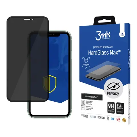 3MK HardGlass Max Privacy edzett üveg védőfólia Apple iPhone 11