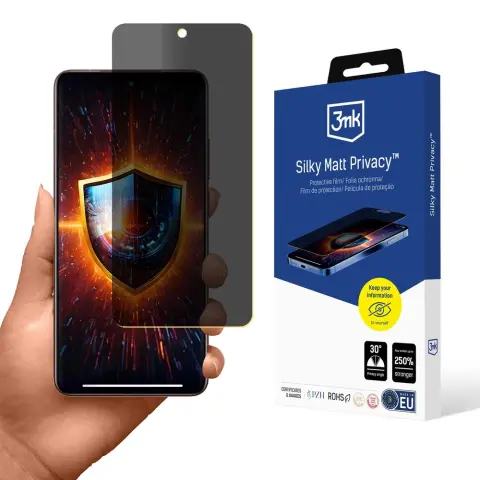 3MK Silky Matt Privacy védőfólia Realme GT7 Pro-hoz