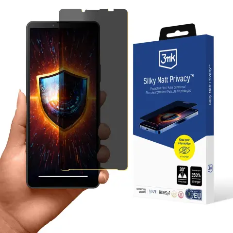 3MK Silky Matt Privacy védőfólia Sony Xperia 10 V - matt és selyem tapintású privát védelem