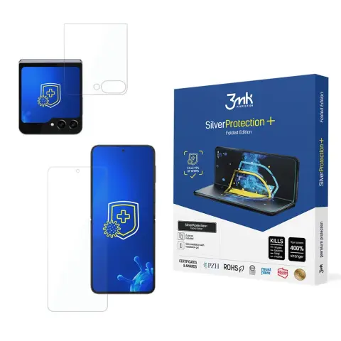 3MK SilverProtection+ Folded Edition védőfólia Samsung Galaxy Z Flip 5-höz (külső + belső kijelző)