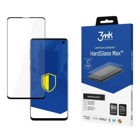3MK HardGlass Max edzett üveg védőfólia Samsung Galaxy S10-hez - fekete