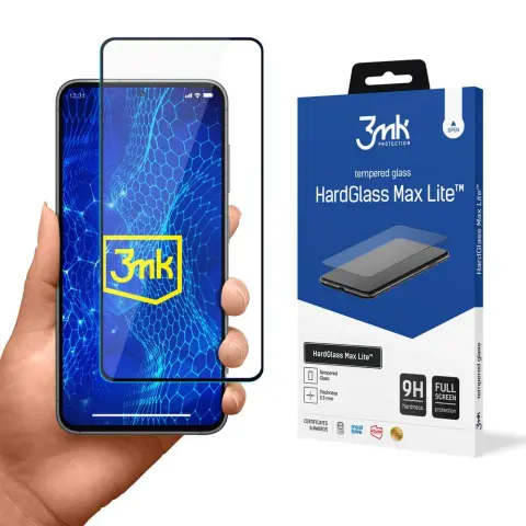 3MK HardGlass Max Lite edzett üveg Samsung Galaxy S23+ készülékhez - fekete