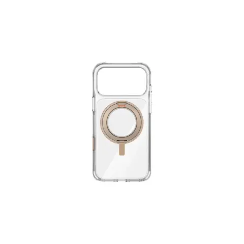 UNIQ Swivix Apple iPhone 17 Pro / iPhone 18 Pro tok 360 fokban állítható kitámasztóval átlátszó-arany