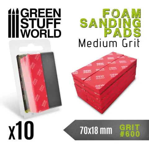 GREEN STUFF WORLD GSW10771 Foam Sanding Pads 600 Grit habos csiszolópárna