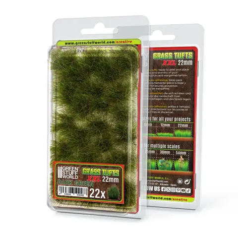 GREEN STUFF WORLD GSW11448 Grass TUFTS XXL 22mm öntapadós - sötétzöld