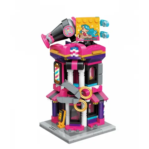 QMAN C0111 Keeppley lego-kompatibilis építőjáték Fodrász Ház