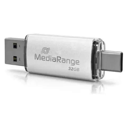 MEDIARANGE MR936 32GB USB 3.2 Gen 1 + USB 3.2 Gen 1 Type C Silver