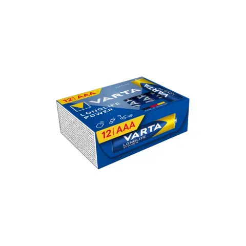 VARTA LONGLIFE POWER CUBE tartós elem AAA LR03 15V alkáli 12db 4903121132
