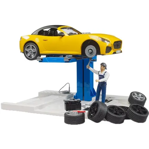 BRUDER bworld Autószerviz játékszett Roadster autóval 62112