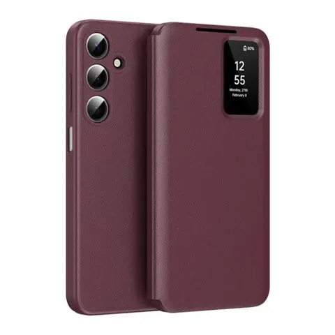 GIGAPACK Smart View Cover oldalra nyíló tok Samsung Galaxy A17 4G / 5G bordó