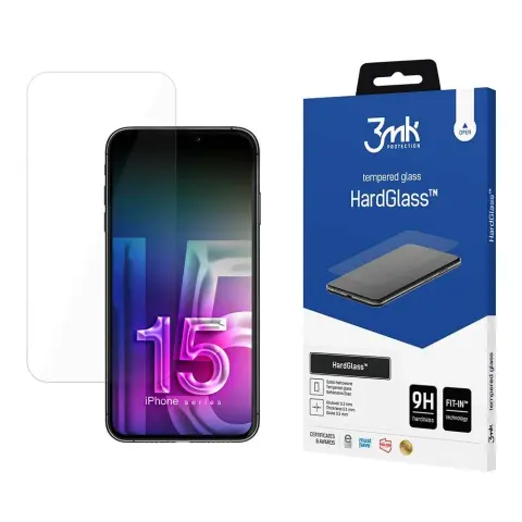 3MK Edzett üveg Apple iPhone 15 HardGlass