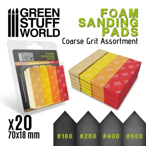 GREEN STUFF WORLD Hab csiszolópárnák durva szemcsézet válogatás 20 darabos GSW10977