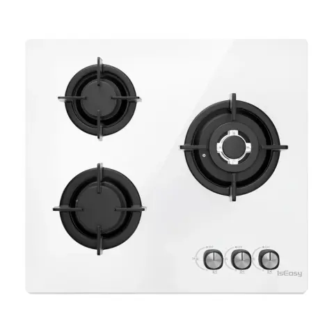 ISEASY MGBG-603 Glass gas hob 60cm White