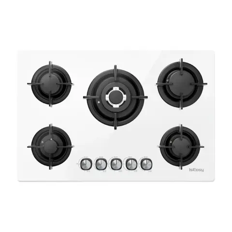ISEASY MGBG-775 Glass gas hob 77cm White