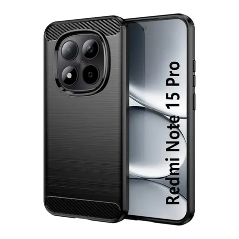 GIGAPACK Szilikon tok légpárnás sarokkal karbon mintás Xiaomi Redmi Note 15 Pro Plus 5G fekete GP-180653