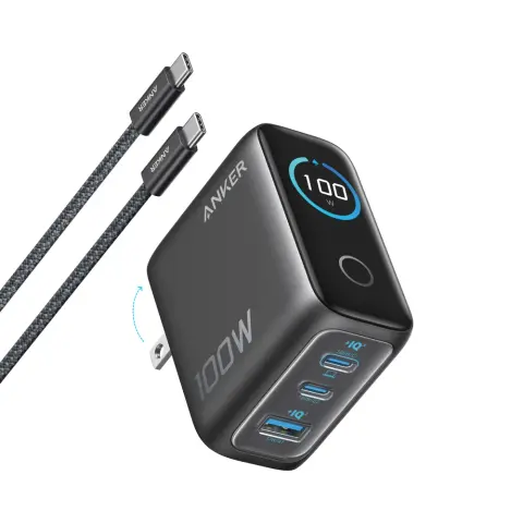 ANKER Charger 100W 3-port with Smart display dark grey B121BGZ1