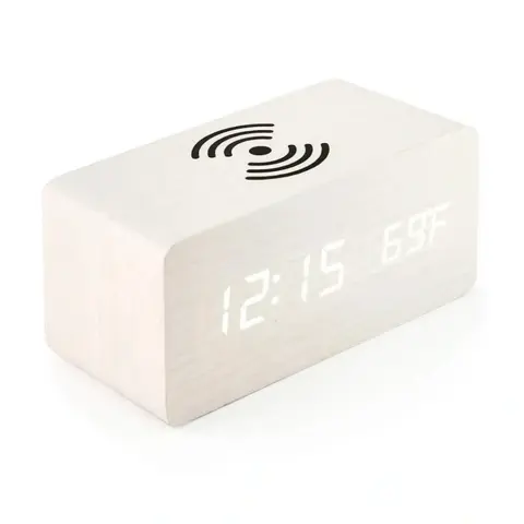 IRIS DC-100-WF-Qi 15W Qi cu încărcare wireless negru ceas deșteptător digital IRIS DC-100-WF-QI