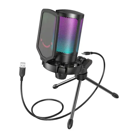 FIFINE Kondenzátoros kardioid gaming mikrofon fekete A6V