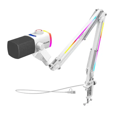 FIFINE Dinamikus kardioid mikrofon USB XLR gémkarral fehér AM8proTW