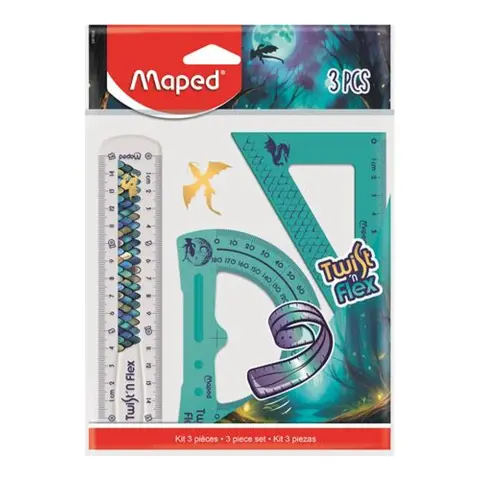 MAPED Dragon sárkány Vonalzókészlet műanyag törhetetlen 3 darabos IMA981898