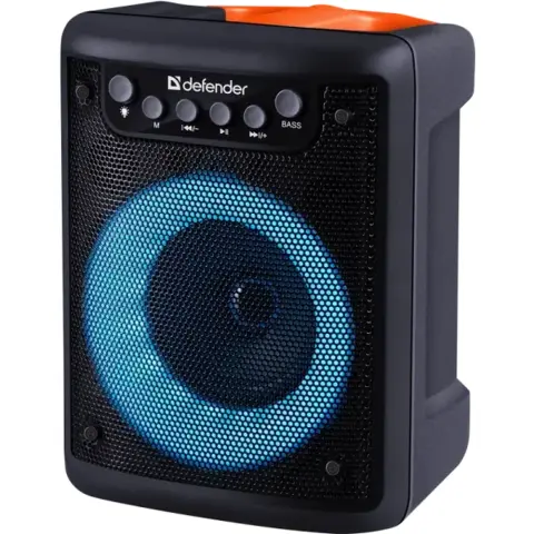 DEFENDER Prijenosni zvučnik 10W LED BT FM USB MIC AUX crno-narančasti DEF65053