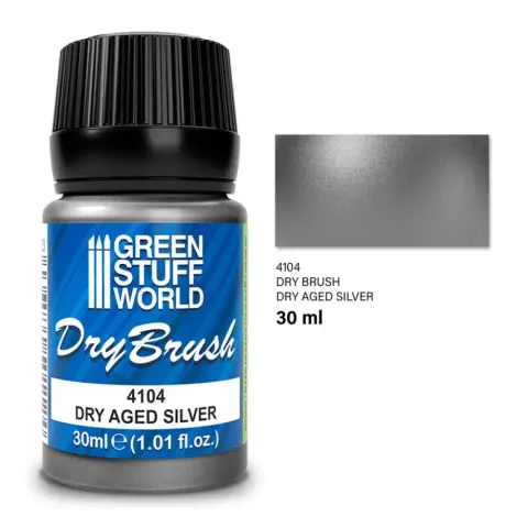 GREEN STUFF WORLD Metallic Dry Brush elaggott ezüst 30ml GSW4104