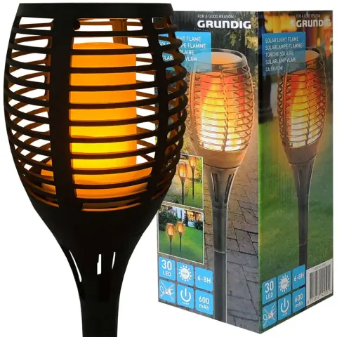 GRUNDIG Garden solar light with stake flame effect 30 LED SOL145501
