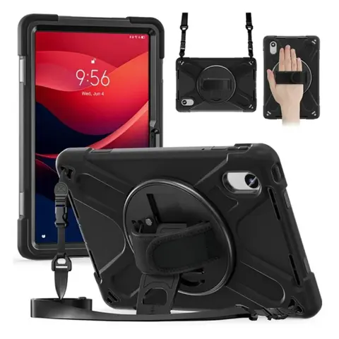 GIGAPACK Defender műanyag telefonvédő ütésállóság kitámasztó 360° kézpánt vállpánt Lenovo Idea Tab fekete GP-179097