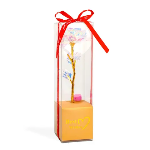 LED light-up artificial rose white DA01199