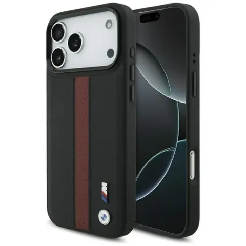 BMW M Perforated Stripe Logo MagSafe tok iPhone 17 Pro Max / iPhone 18 Pro Max fekete-piros SP112033