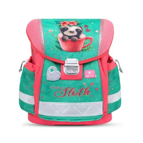 BELMIL Classy Iskolatáska Cute Sloth zöld-rózsaszín BL40313AG6L