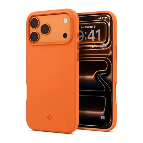 SPIGEN Silicone Fit MagFit MagSafe tok iPhone 17 Pro / iPhone 18 Pro narancssárga ACS11379