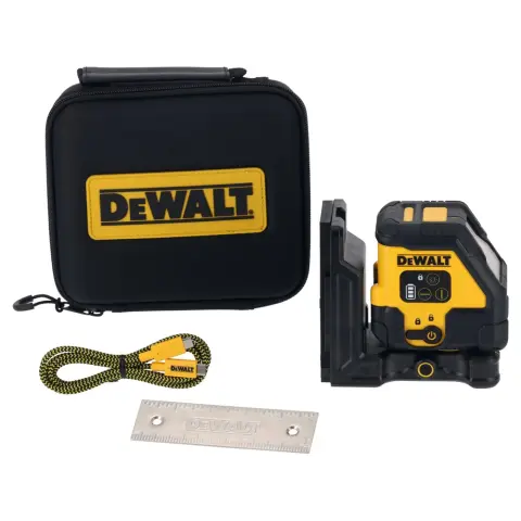 DEWALT Akkus keresztvonalas lézer fekete/sárga 18V IP65 30m DCLE14201RB-XJ