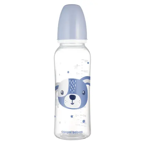 CANPOL BABIES Cute Animals keskeny nyakú cumisüveg 250ml kék