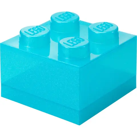 ROOM COPENHAGEN Tárolódoboz teteje 4-es lego kocka formájú csillámos világoskék/átlátszó 40090802