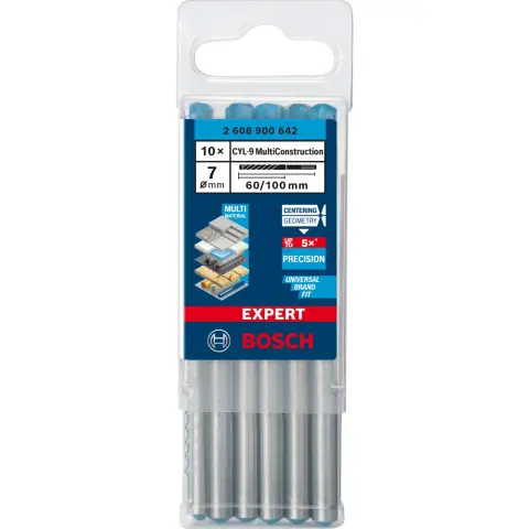 BOSCH EXPERT CYL-9 Multi Construction drill bit 7mm 10pcs 2608900642