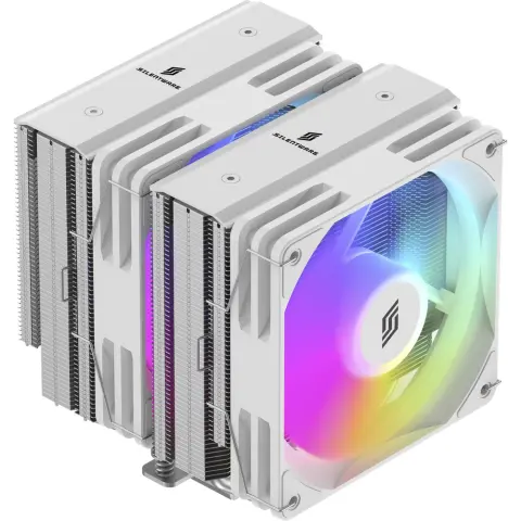 SILENTWARE Titan white/silver Dual Tower CPU cooler ARGB 120 mm TITAN-WH