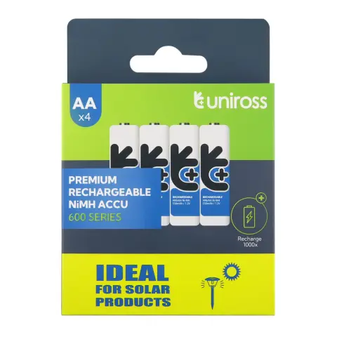 UNIROSS NiMH solarna AA baterija (AA) 1.2V 600mAh 4 kom. UN4AA600